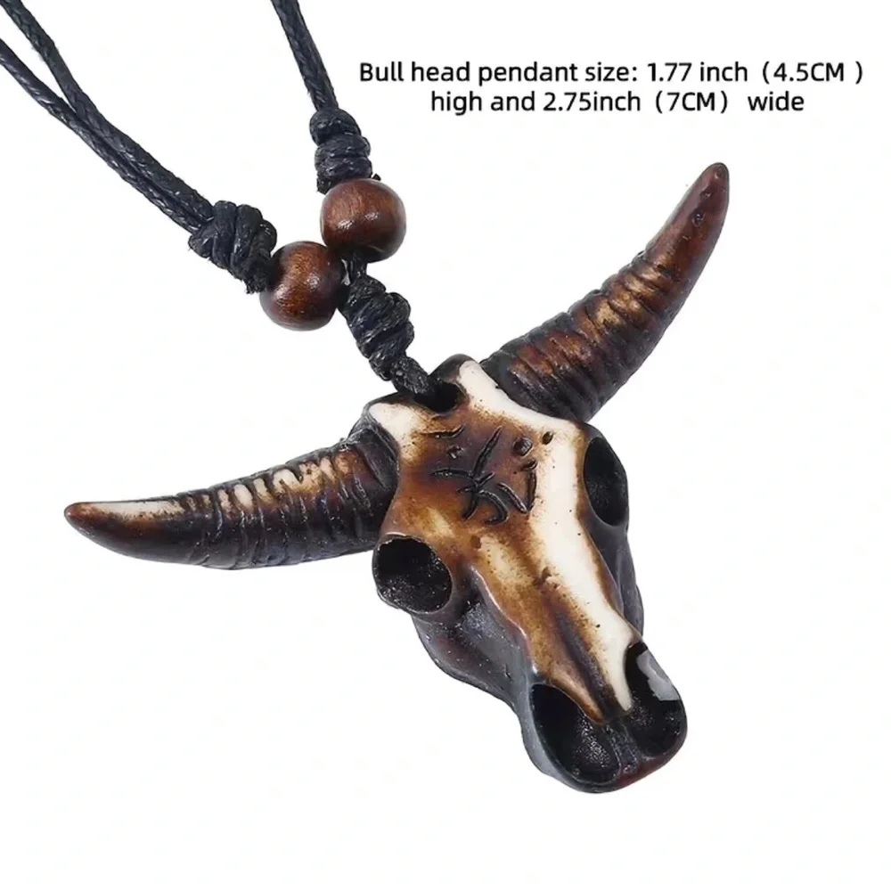 Vintage Style Ox Bullhead Pendant Necklace‎